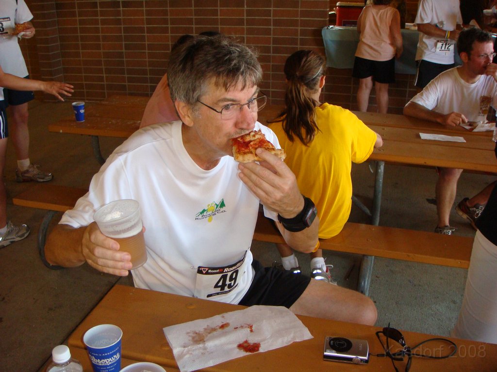 Northville Classic 8k 2008-07 0230.JPG - Now some of that food and a cold beer to wash it down.